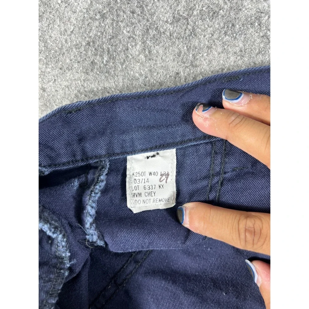 Tyndale FR Flame Resistant Chino Pants Mens 40x31 Blue Straight Leg Workwear USA